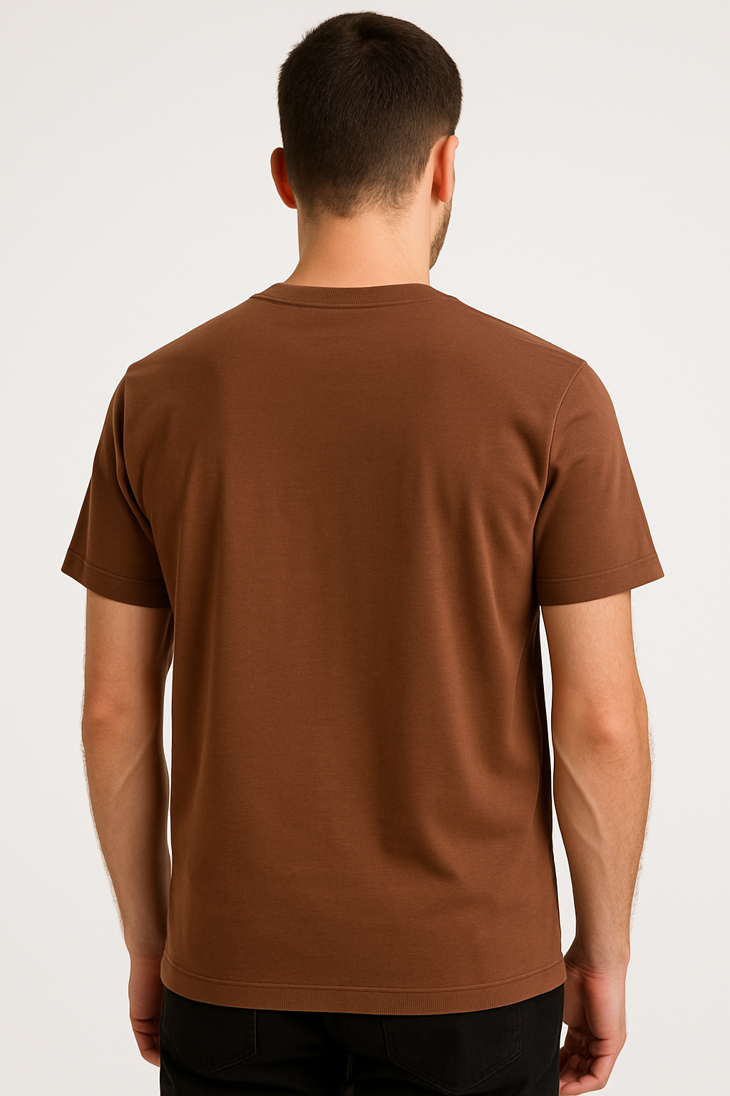 Siyah Basic Yarı Oversize Siyah Tişört