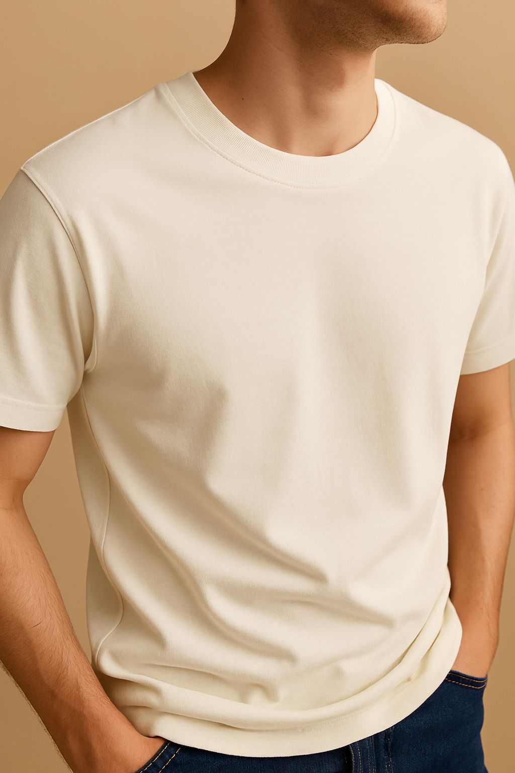Siyah Basic Yarı Oversize Siyah Tişört