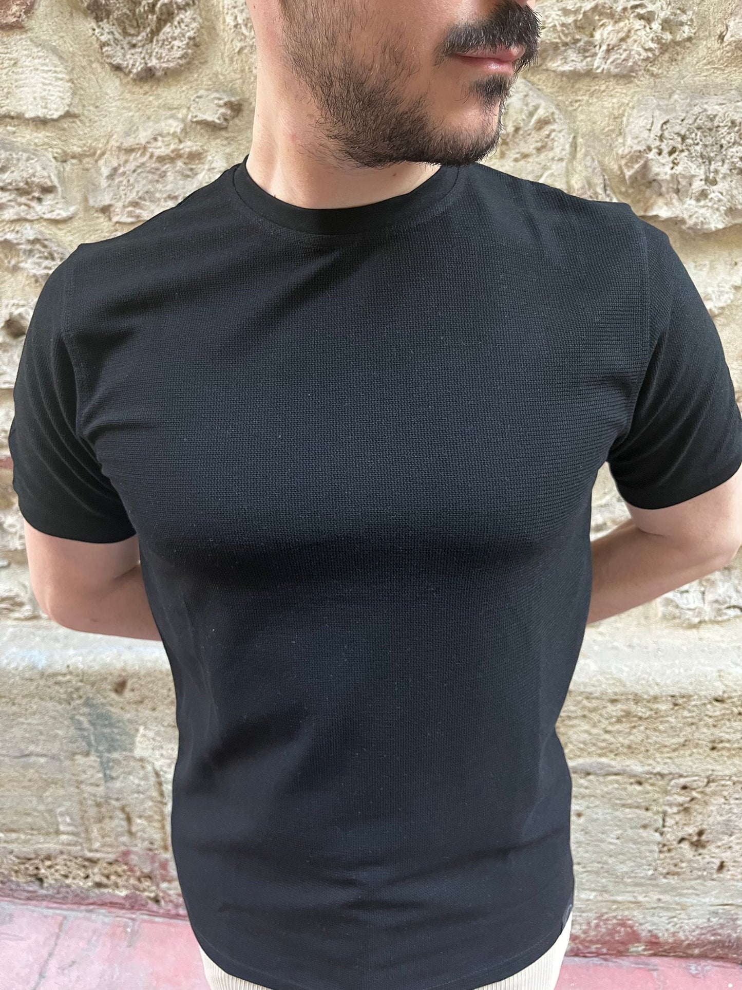 Siyah %100 Pamuk Basic Tshirt